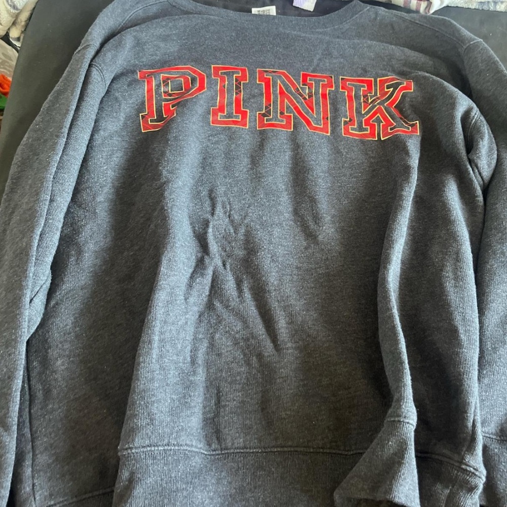 PINK Victoria's Secret Charcoal Crewneck Sweater